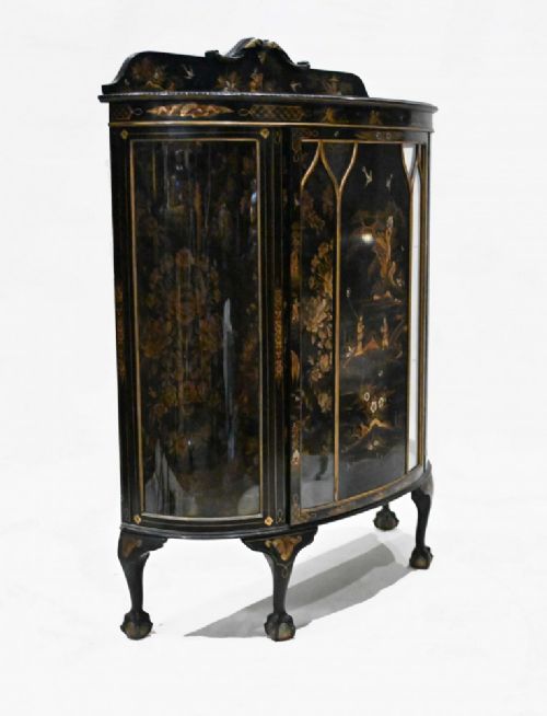 fig 1. Antique English Cabinet Lacquered Chinoiserie Hille and Co
