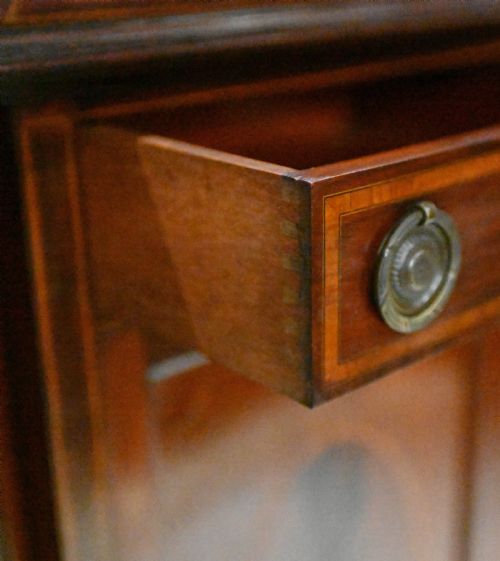 EDWARDIAN DISPLAY CABINET VITRINE SHERATON MAHOGANY INLAY 1910 - ADDITIONAL PHOTO 4