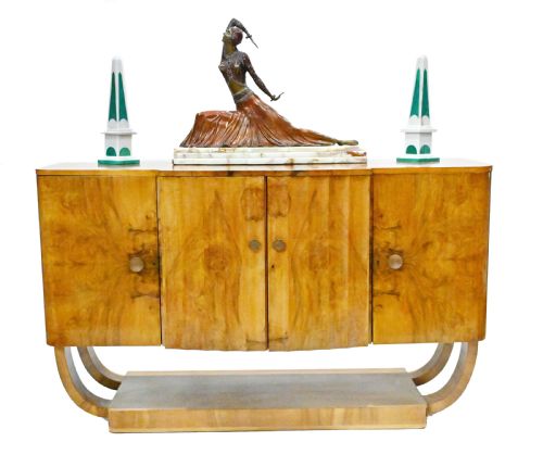 Period Art Deco Sideboard Walnut Server 1930
