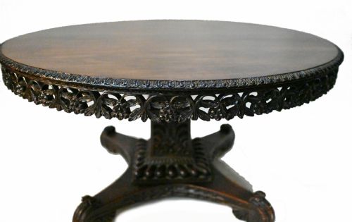 COLONIAL DINING TABLE PADAUK BURMESE ANTIQUE CENTRE TABLES 1840 - ADDITIONAL PHOTO 4