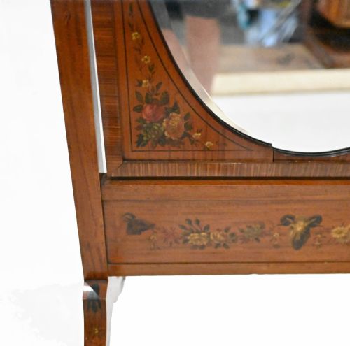 fig 1. Adams Painted Cheval Mirror Satinwood Floor Mirrors 1910