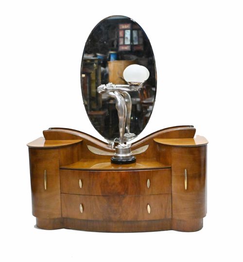 Vintage Art Deco Dressing Table Mirror Dresser 1930
