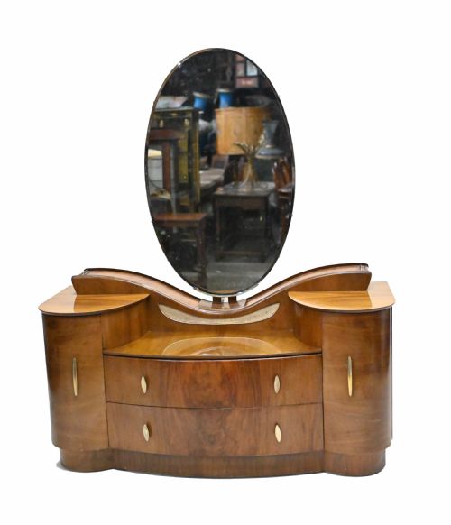 fig 1. Vintage Art Deco Dressing Table Mirror Dresser 1930
