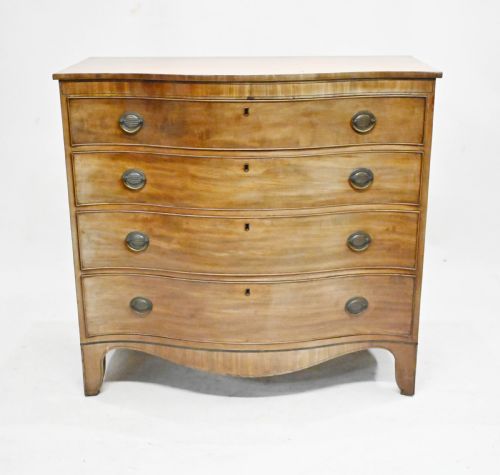 fig 1. Sheraton Chest Drawers Mahogany Serpentine Commode 1810
