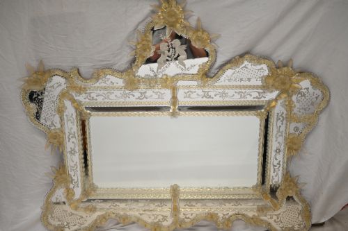 Venetian Mirror Mantle Glass Murano 1920
