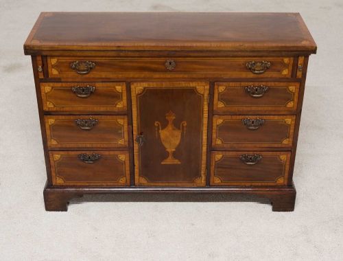 Georgian Bachelors Chest Mahogany Inlay Bedside Cabinet 1820
