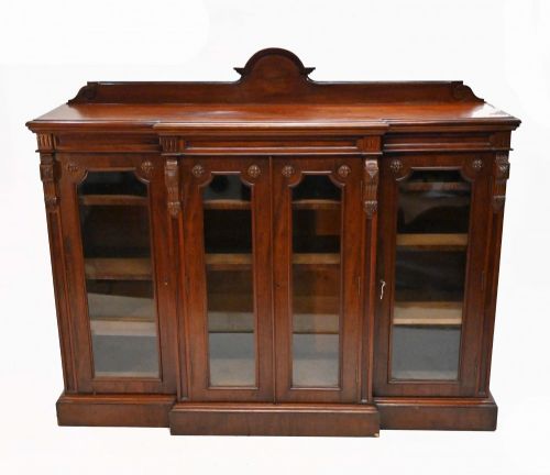 Victorian Breakfront Bookcase Display Cabinet Chiffonier 1880
