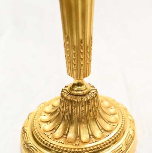 fig 1. Pair Ormolu Candlesticks Signed Henry Dasson Gilt Candelabra 1880