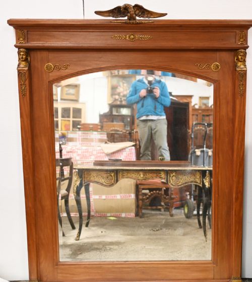fig 1. French Empire Mirror Overmantle Satinwood Gilt 1840