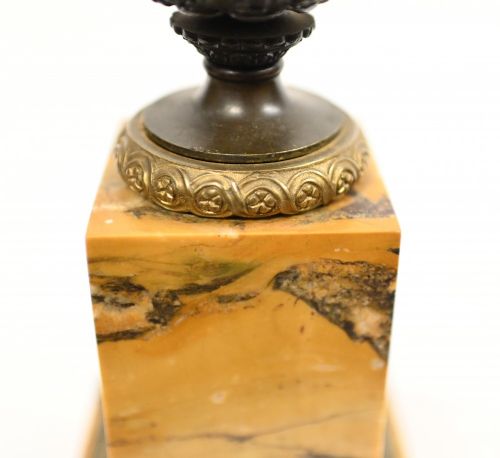 fig 1. Pair Grand Tour Urns Italian Sienna Marble Campana 1820
