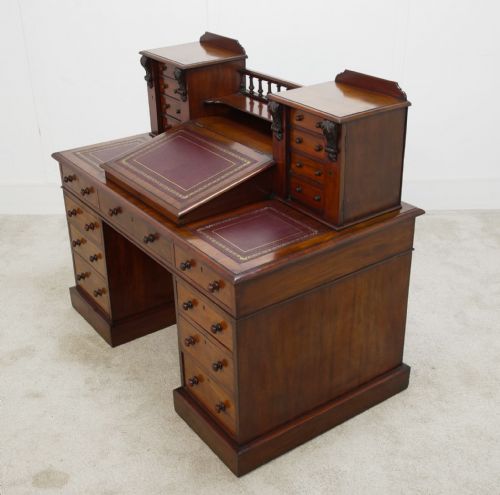 VICTORIAN CHARLES DICKENS DESK MAHOGANY WRITING TABLE 1880 - ADDITIONAL PHOTO 6