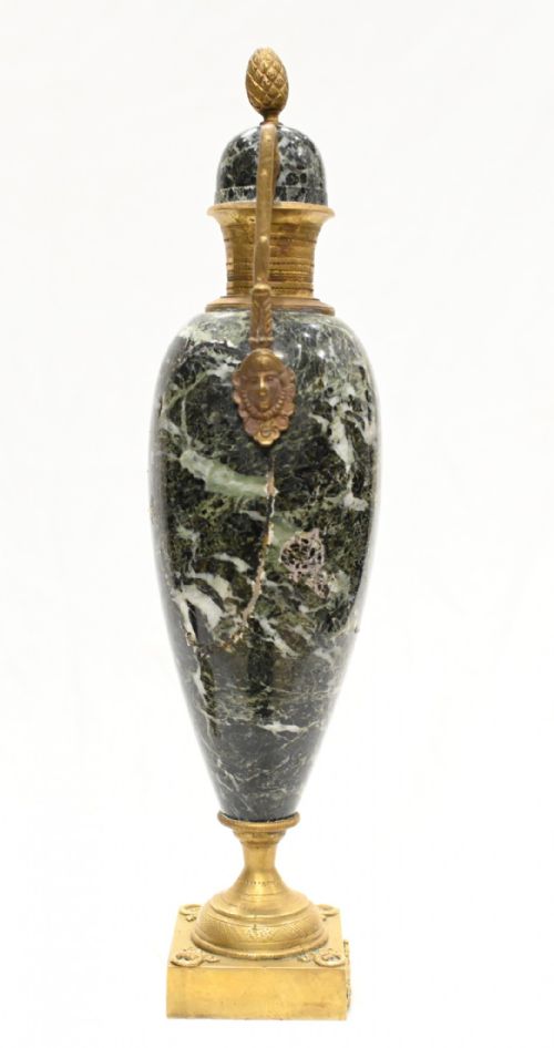 fig 1. Pair Marble Amphora Urns Cassolettes French Empire 1880