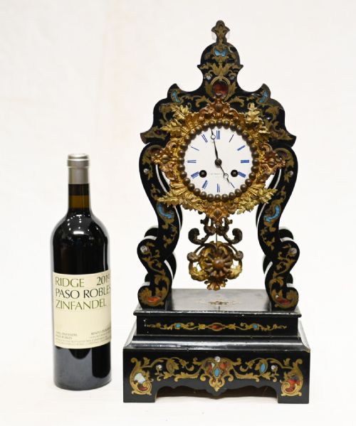 Boulle Mantle Clock French Antique 1890
