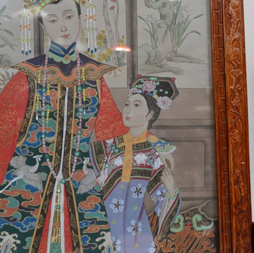 PAIR CHINESE SILK WOVEN HARDWOOD SCREENS ANTIQUE 1840 QIANLONG EMPEROR - ADDITIONAL PHOTO 6