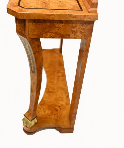 fig 1. Antique Italian Console Table and Mirror Satinwood Ebony Inlay
