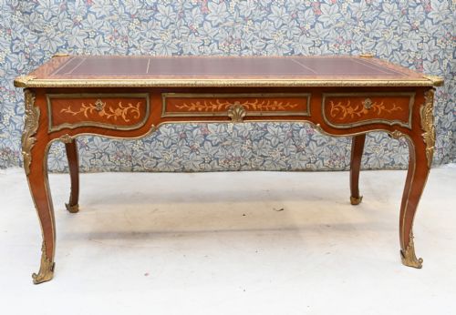 ANTIQUE BUREAU PLAT FRENCH INLAY DESK WRITING TABLE