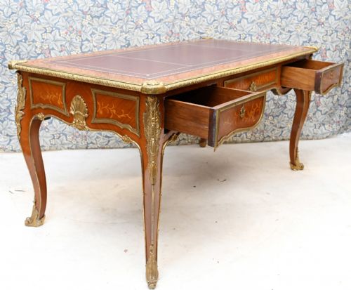 ANTIQUE BUREAU PLAT FRENCH INLAY DESK WRITING TABLE - ADDITIONAL PHOTO 3