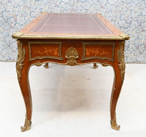 ANTIQUE BUREAU PLAT FRENCH INLAY DESK WRITING TABLE - ADDITIONAL PHOTO 4