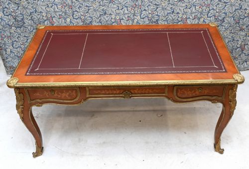 ANTIQUE BUREAU PLAT FRENCH INLAY DESK WRITING TABLE - ADDITIONAL PHOTO 5