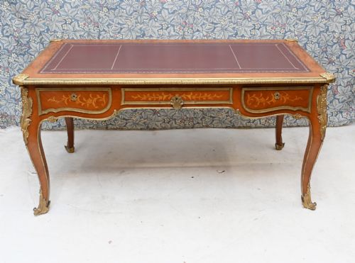 ANTIQUE BUREAU PLAT FRENCH INLAY DESK WRITING TABLE - ADDITIONAL PHOTO 8