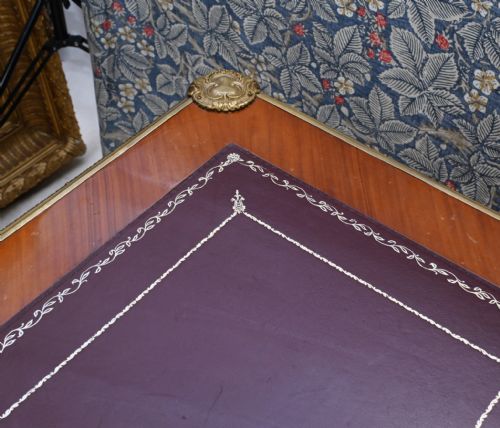 ANTIQUE BUREAU PLAT FRENCH INLAY DESK WRITING TABLE - ADDITIONAL PHOTO 9
