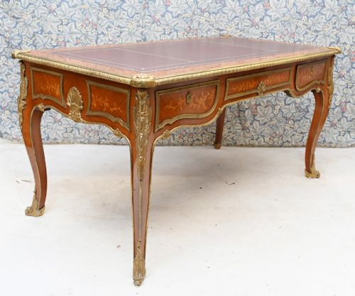 ANTIQUE BUREAU PLAT FRENCH INLAY DESK WRITING TABLE - ADDITIONAL PHOTO 10