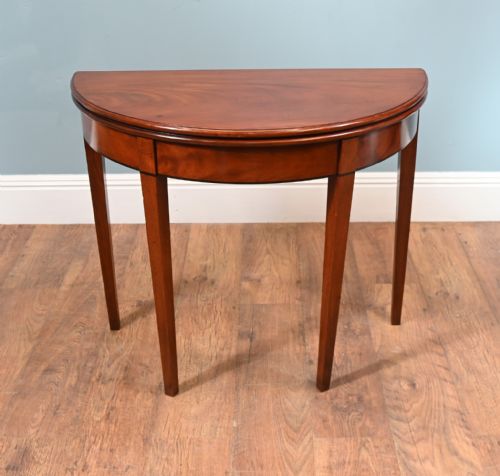 PAIR REGENCY CONSOLE TABLES PIE CRUST MAHOGANY 1820 - ADDITIONAL PHOTO 9