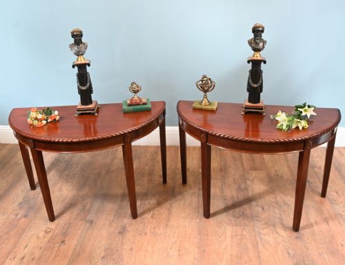 PAIR REGENCY CONSOLE TABLES PIE CRUST MAHOGANY 1820 - ADDITIONAL PHOTO 24