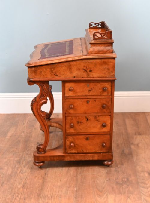 VICTORIAN DAVENPORT DESK BURR WALNUT 1860 - ADDITIONAL PHOTO 2