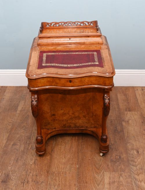 VICTORIAN DAVENPORT DESK BURR WALNUT 1860 - ADDITIONAL PHOTO 11