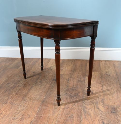 WILLIAM IV CARD TABLE MAHOGANY D END CONSOLE - ADDITIONAL PHOTO 2