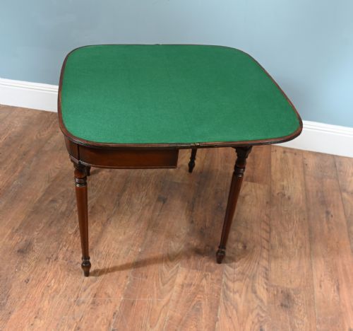 WILLIAM IV CARD TABLE MAHOGANY D END CONSOLE - ADDITIONAL PHOTO 4