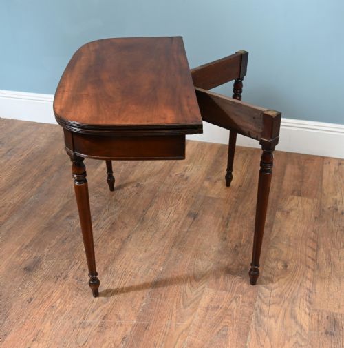 WILLIAM IV CARD TABLE MAHOGANY D END CONSOLE - ADDITIONAL PHOTO 5