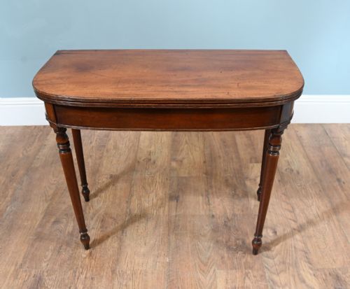 WILLIAM IV CARD TABLE MAHOGANY D END CONSOLE - ADDITIONAL PHOTO 7