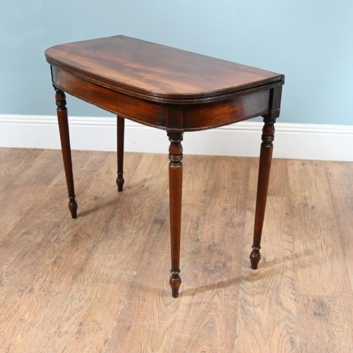 WILLIAM IV CARD TABLE MAHOGANY D END CONSOLE - ADDITIONAL PHOTO 9