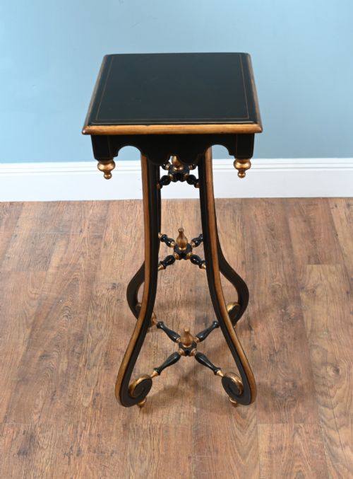 PAIR ARTS AND CRAFTS PEDESTAL STANDS LACQUERED AESTHETIC MOVEMENT - ADDITIONAL PHOTO 6