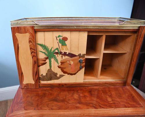 fig 1. Pair French Side Cabinets Parisian Marquetry Inlay Ebeniste