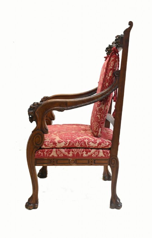 PAIR WALNUT FRENCH ARM CHAIRS CARVED FARMHOUSE FAUTEUIL - ADDITIONAL PHOTO 4
