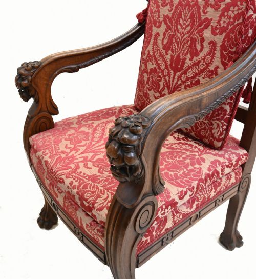 PAIR WALNUT FRENCH ARM CHAIRS CARVED FARMHOUSE FAUTEUIL - ADDITIONAL PHOTO 7
