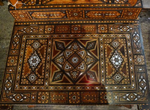 SYRIAN DAMASCAN DESK AND CHAIR SET ARABIC INLAY - ADDITIONAL PHOTO 13