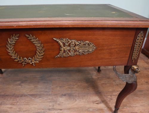 NAPOLEON III BUREAU PLAT DESK MAHOGANY WRITING TABLE 1890 - ADDITIONAL PHOTO 1