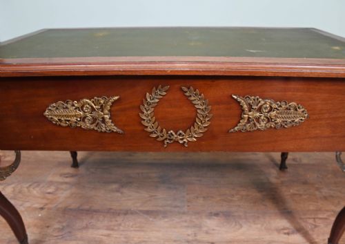 NAPOLEON III BUREAU PLAT DESK MAHOGANY WRITING TABLE 1890 - ADDITIONAL PHOTO 2