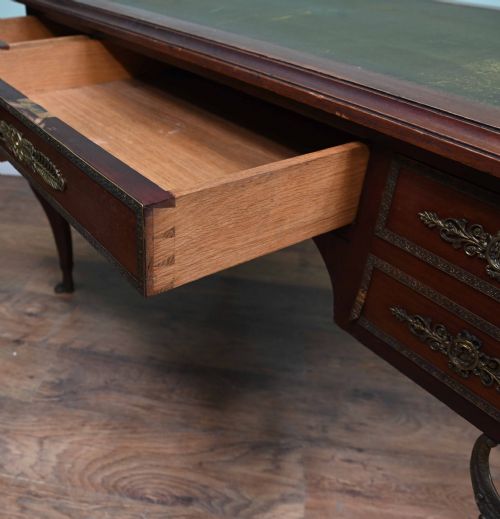 NAPOLEON III BUREAU PLAT DESK MAHOGANY WRITING TABLE 1890 - ADDITIONAL PHOTO 6
