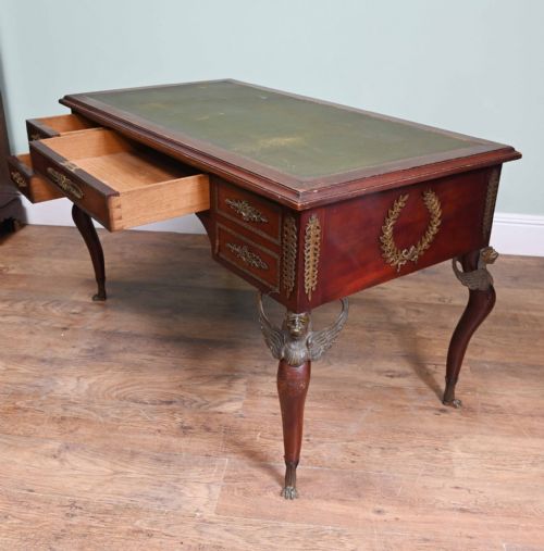NAPOLEON III BUREAU PLAT DESK MAHOGANY WRITING TABLE 1890 - ADDITIONAL PHOTO 7