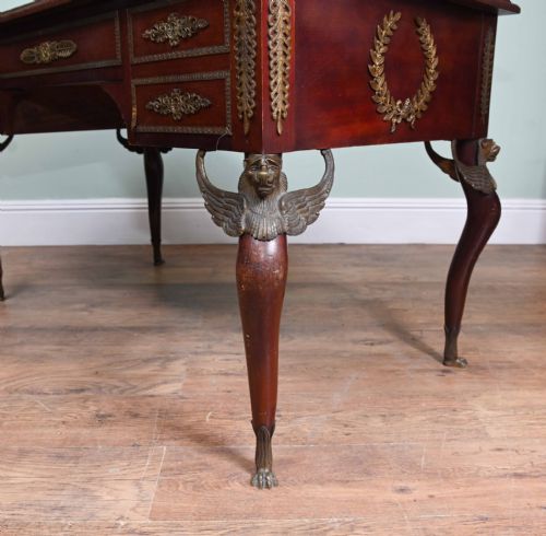 NAPOLEON III BUREAU PLAT DESK MAHOGANY WRITING TABLE 1890 - ADDITIONAL PHOTO 9