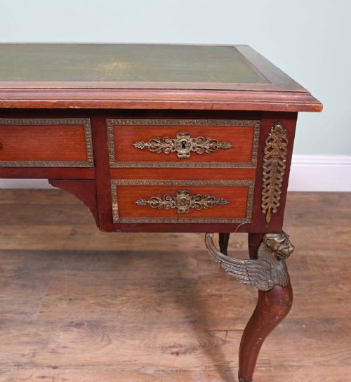 NAPOLEON III BUREAU PLAT DESK MAHOGANY WRITING TABLE 1890 - ADDITIONAL PHOTO 11