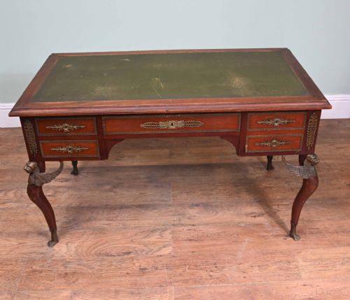 NAPOLEON III BUREAU PLAT DESK MAHOGANY WRITING TABLE 1890