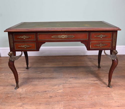 NAPOLEON III BUREAU PLAT DESK MAHOGANY WRITING TABLE 1890 - ADDITIONAL PHOTO 13