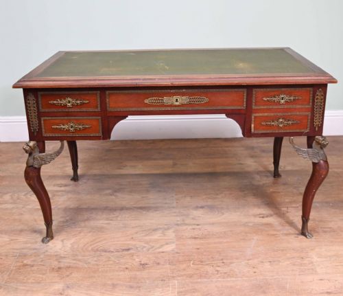 NAPOLEON III BUREAU PLAT DESK MAHOGANY WRITING TABLE 1890 - ADDITIONAL PHOTO 14