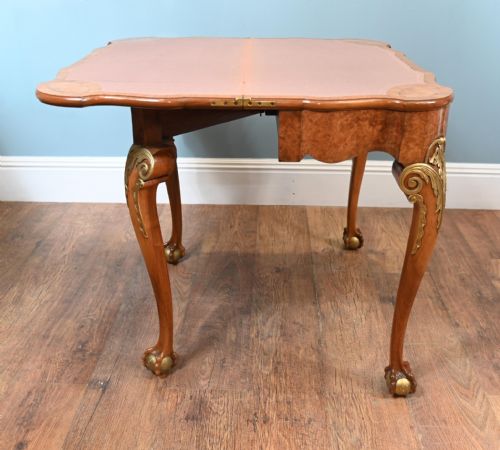 QUEEN ANNE GAMES TABLE CONSOLE WALNUT EPSTEIN AND CO - ADDITIONAL PHOTO 1